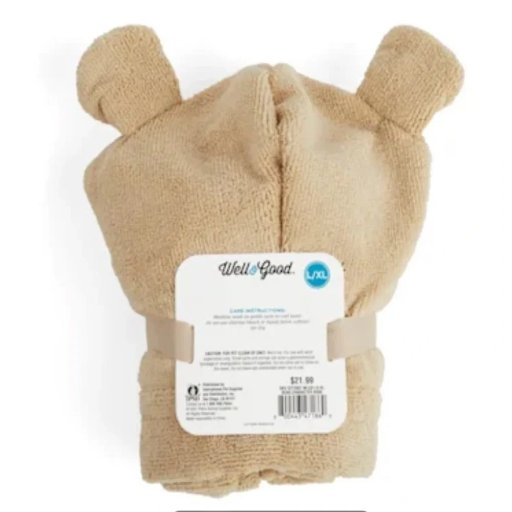 NWT hooded bear dog robe towel S/M